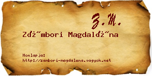 Zámbori Magdaléna névjegykártya